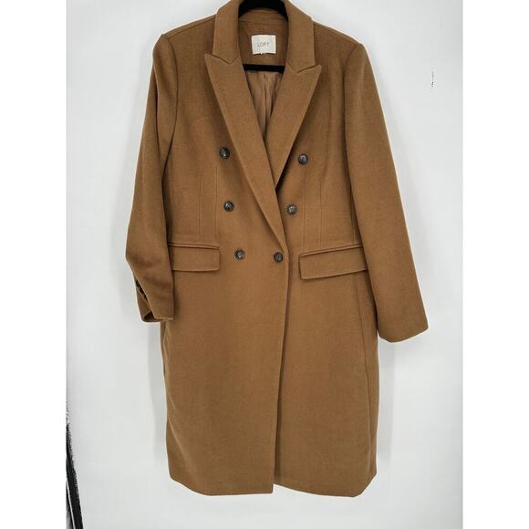 Loft Oversized double Breasted Trench Long Peacoat - Picture 2 of 8